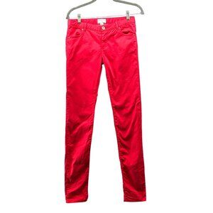 Massimo Dutti Girls 13/14 Skinny Jeans Red Adjustable‎ Waist Chino Pant Youth